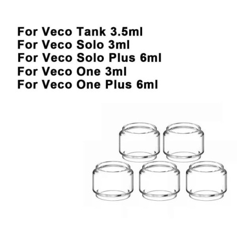 Replacement Pyrex Fat Bubble Glass Tube Tank For Veco Tank / Veco Solo / Veco Solo Plus / Veco One / One Plus