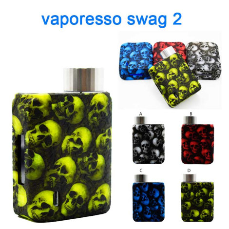 Protective Silicone Skull Head case cover Skin decal wrap For vaporesso swag 2 80w Kit