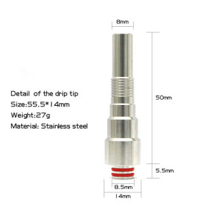 510 Long 55mm stainless steel Drip Tip