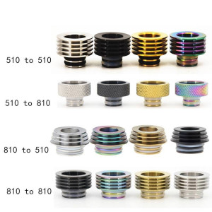 510 To 810 / 810 To 510 / 510 To 510 / 810 To 810 Stainless Steel Vape Drip Tip Adapter