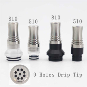 810 510 9 Holes Long Drip Tip Prevent Eliquid From Slopping Mouthpiece