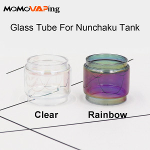 3PCS With Cap Replacement Fat Extend Bulb Bubble Glass Tube for Uwell Nunchaku tank - Rainbow