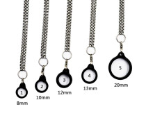 Necklace stainless steel Lanyard 8mm 10mm 12mm 13mm 20mm silicone rings Anti-Slip Bands ring